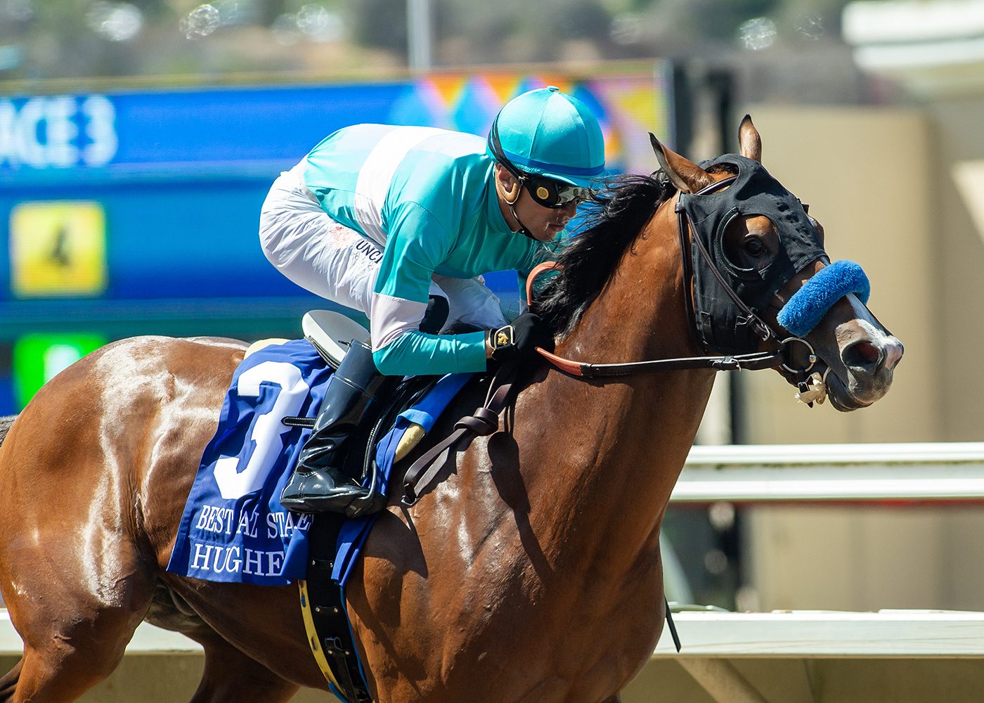 Hughes and Juan Hernandez winning the Best Pal Stakes at Del Mar
